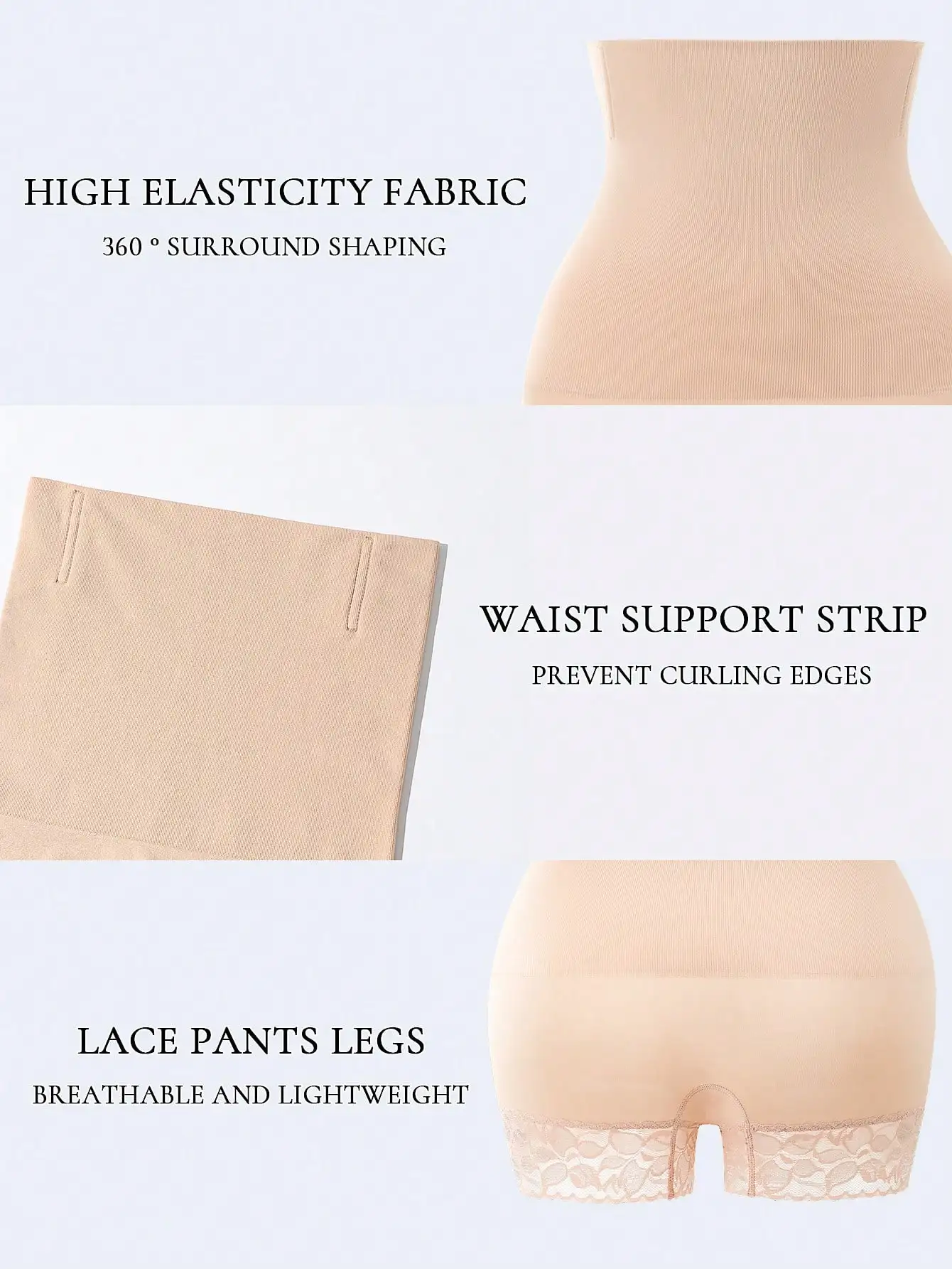 

Женские шорты с высокой талией и кружевной отделкой для коррекции фигуры