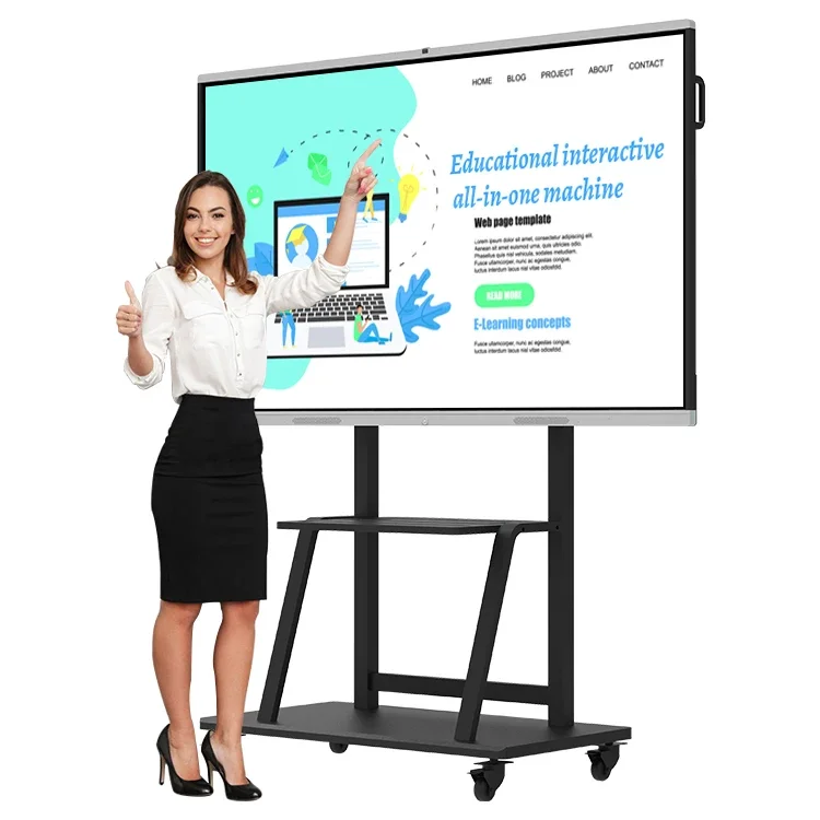 NO Projector Finger Pen Touch Screen Flat Panel Display Smart Board Interactive Board For Schools Classroom Meeting