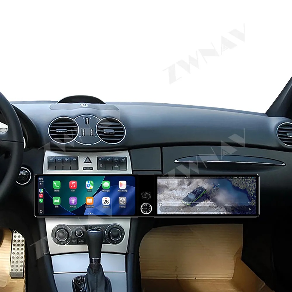Dual 12.3” Android13 touch screen For Mercedes-Benz C CLK 2005-2009 GPS navigation carplay multimedia player wireless head unit