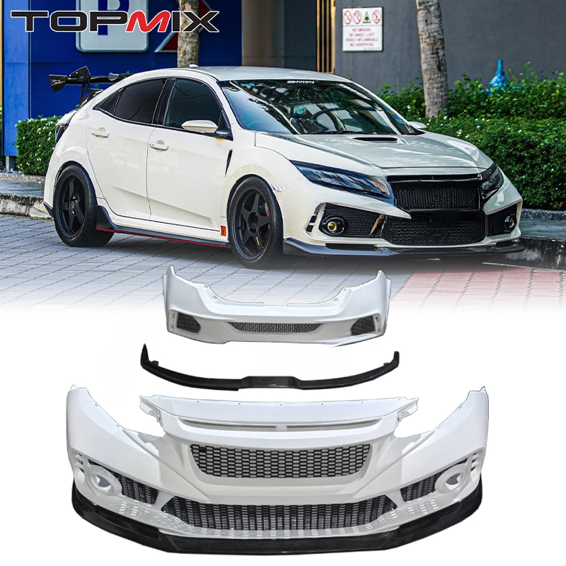 

Комплект переднего и заднего бамперов из интегрированного карбона для Honda Civic Type-R FK8 2017-2021