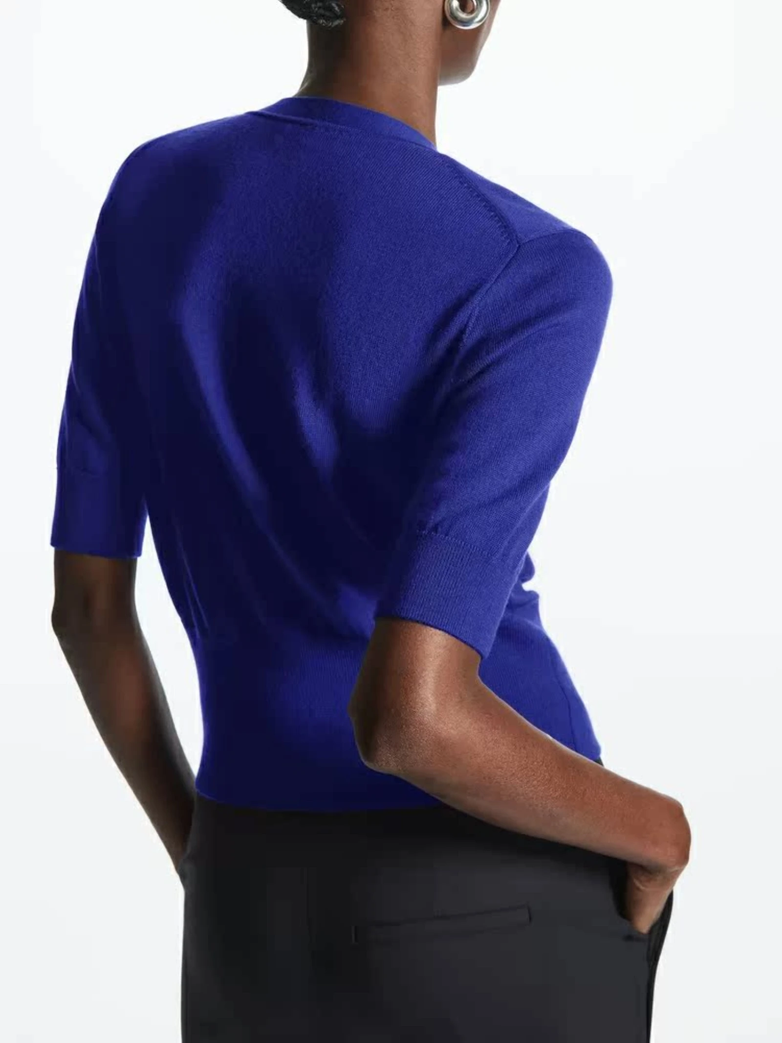 エテリアルMD 2025 秋の新作 レディース スリムフィット カジュアル リブ編み Vネック ニットセーター