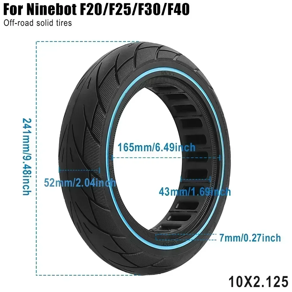 TREFAN Pneus Pleins 10x2.125-250x54 (2 PCS) - Antidérapants Pour Xiaomi 4Pro/4Lite & Ninebot