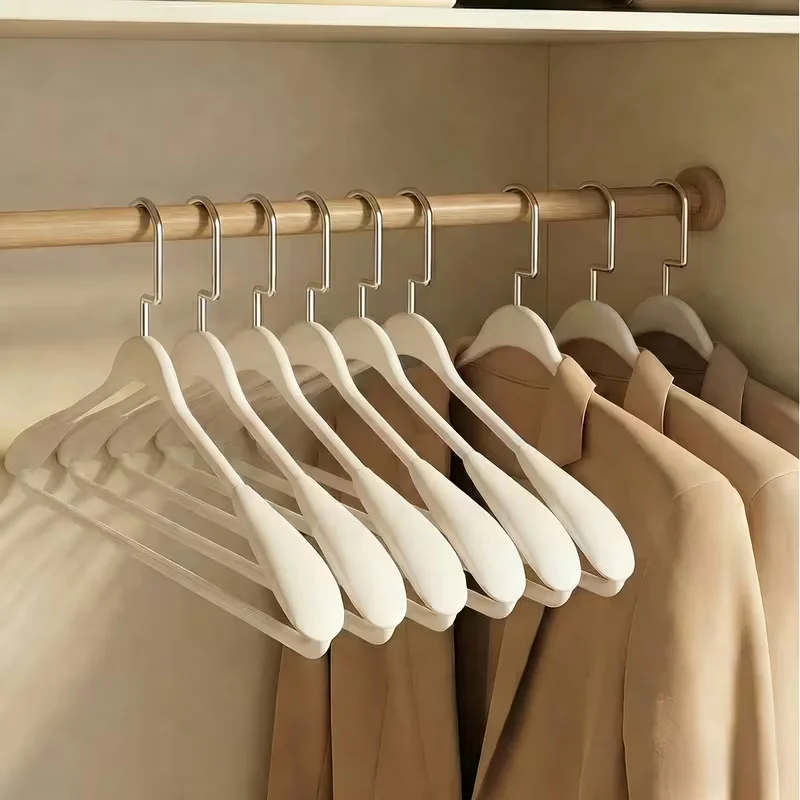 20Pcs Wide-Shoulder Non-Slip Hangers, Wide-Shoulder Coat Hangers for Home Use, Non-Slip and Anti-Shoulder-Bump Hangers, Delicate Matte Texture, Home Dormitory Wardrobe Organizer, Multifunctional Hangers for Adult Clothes and Pants
