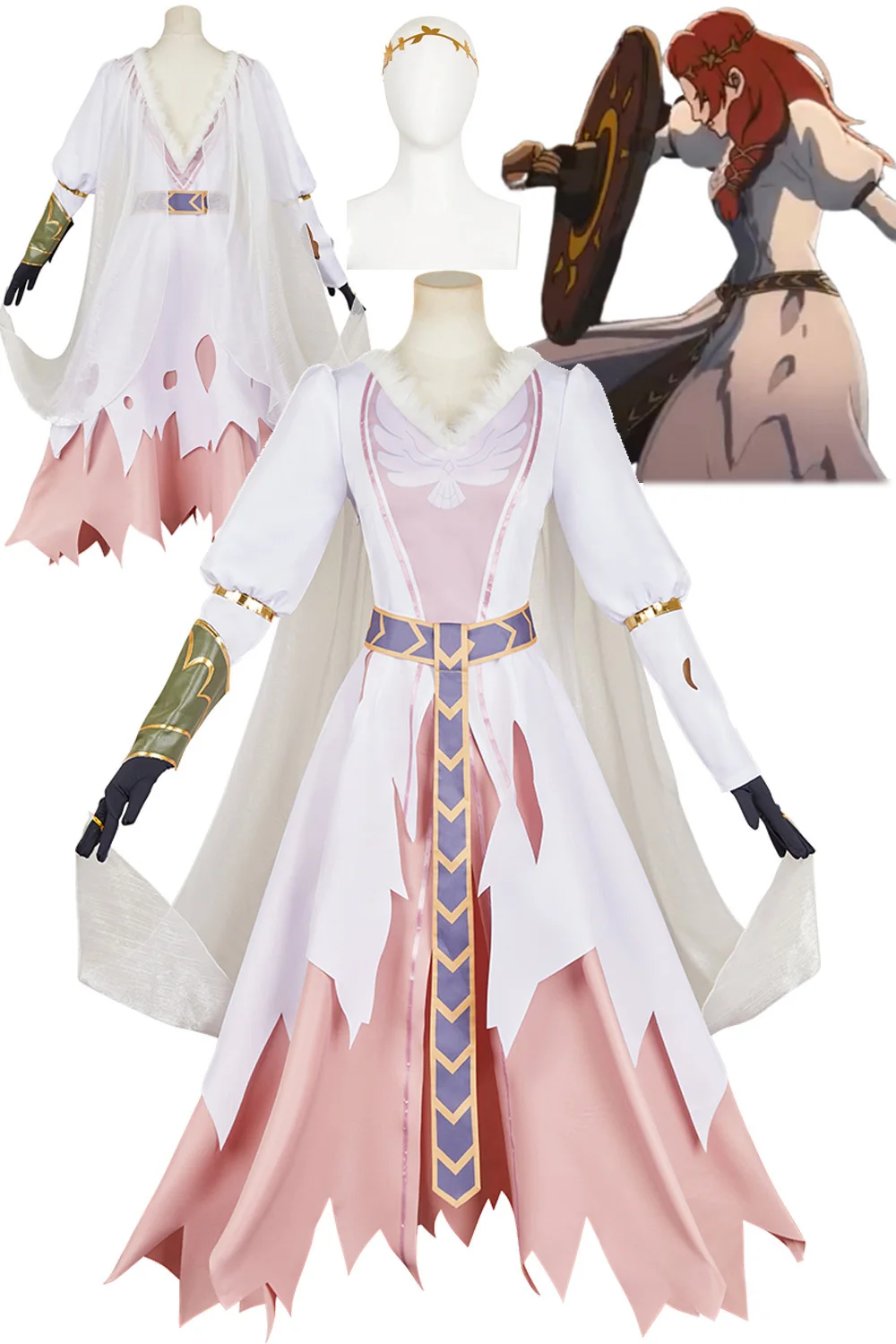 

Fantasia Hera Cosplay Headband Clothing 2024 Cartoon Movie Lorded Rings Disfraz Costume Women Halloween Carnival Party Clothes