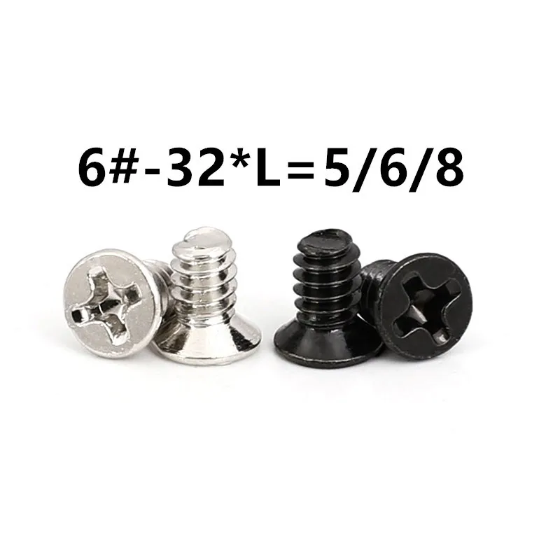 

25pcs/Lot 6-32*5/6/8countersunk head Screw 6-32 Thread For Computer Hard Disk Drive HDD Screw
