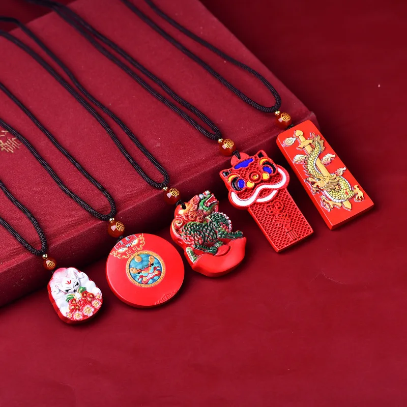 Necklace Female Zodiac Nine Tail Pendant Thangka Painted Patron Saint Pendant Koi Xingshi Lotus