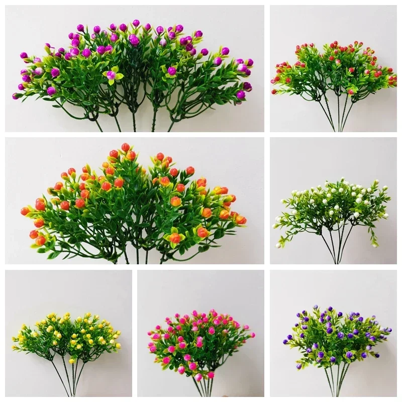Artificial Flower Milan Grass Fake Green Plants Pot Room Home Decorations Wedding Bridal Bouquet