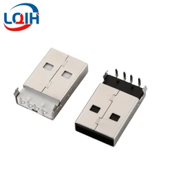 10PCS USB-A Male Plug Type A USB Male Connector Curved Pin 90 Degree Straight Pin USB AM Male 2.0  Socket