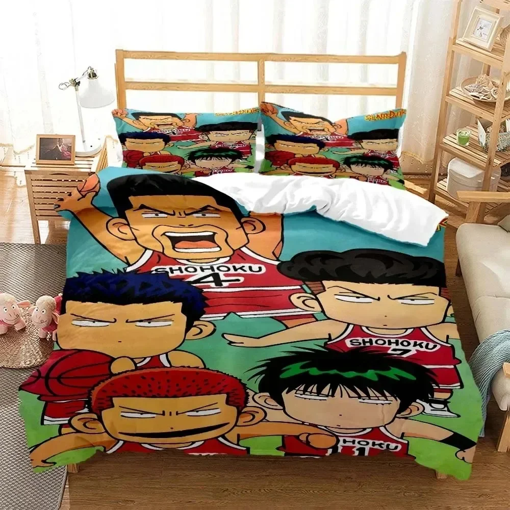 

Anime Slam Dunk Cartoon Bedding Set Boys Girls Twin Queen Size Duvet Cover Pillowcase Bed Kids Adult Fashion Home Textile