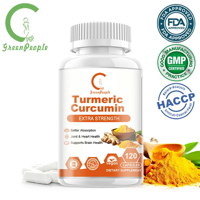 

GPGP GreenPeople Pure Turmeric Extract Curcumin Capsules Bblood circulation strengthen support Help for Numbness &Dysmenorrhea