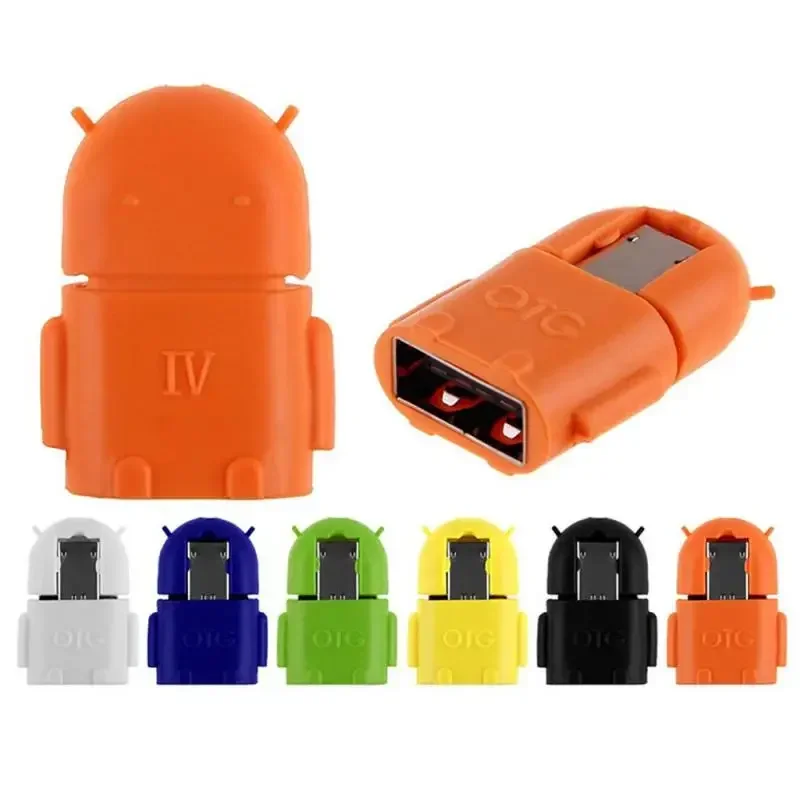 Android OTG Robot Conversion Head Usb Tablet Mobile Phone U Disk Connection V8 Card Reader Portable Cable USB Adapter