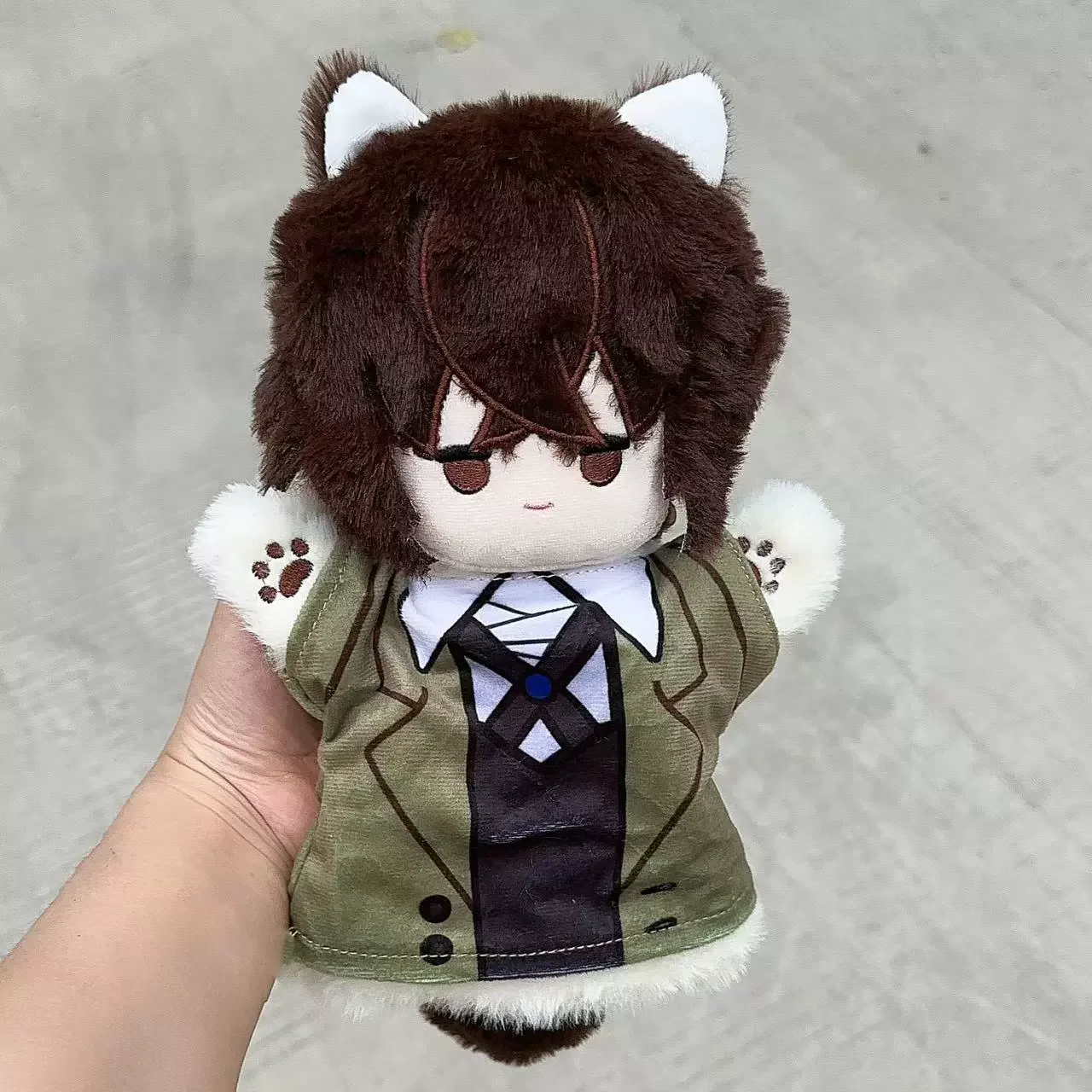 Anime perros callejeros Bungou muñeco de marioneta de mano de felpa 25CM Osamu Dazai Nakahara Chuuya guante de peluche suave juguetes regalo de cumpleaños