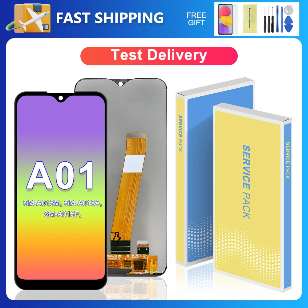 A01 layar sentuh LCD pengganti, untuk Samsung 5.7 ''untuk A015F A015G A015M A015 A015A A015U, layar sentuh pengganti Digitizer