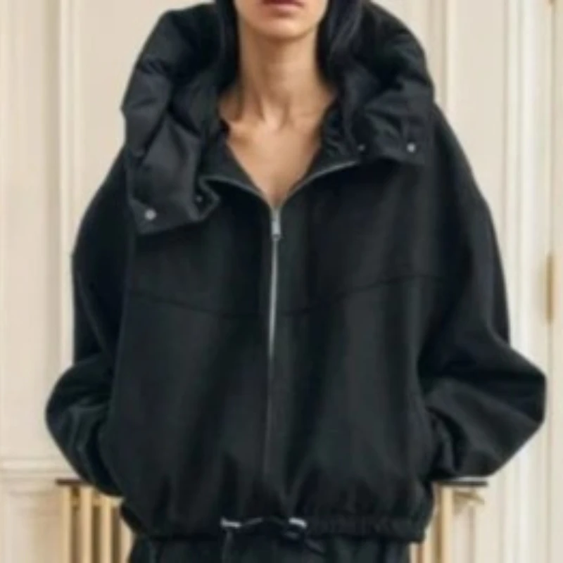 

Loose and Versatile Short Jacket 2025 New Detachable Hooded Wool Double-sided Winter