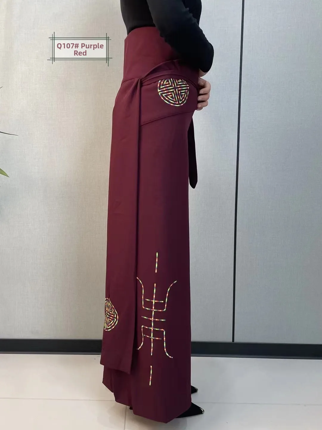 

Новинка 2024, женская юбка для тибетского танца, костюм для национального танца, длина, этническая танцевальная практика, orm Pot Dance