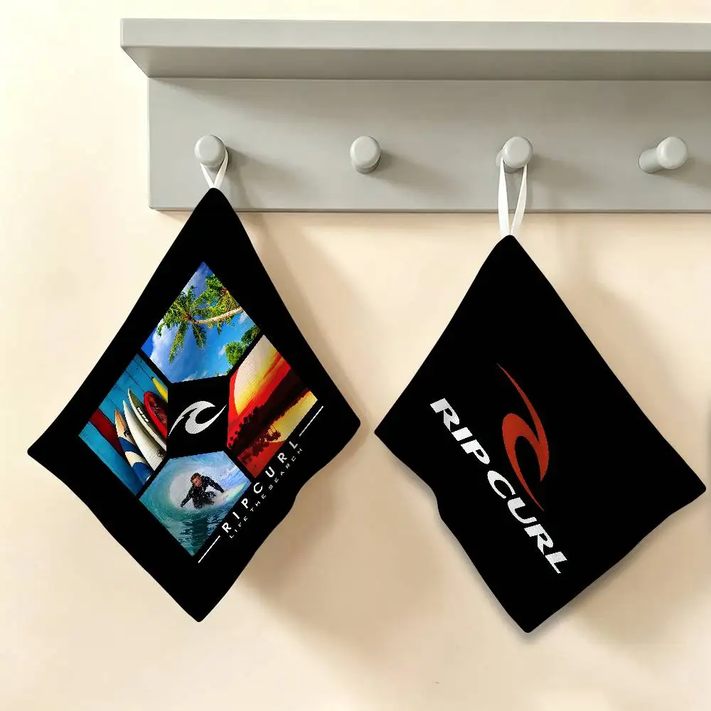 R-Rip C-Curl Logo Polyester Cotton Daily Towel, Hanging Kitchen Hand Wiping Cloth, Durable for Whole House Use