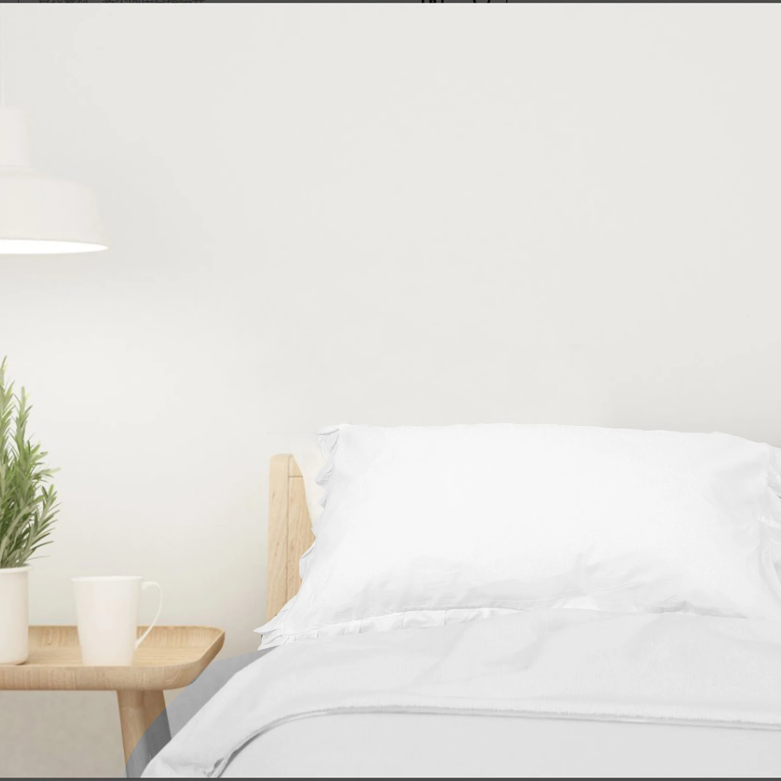 

White Lace Pillowcase Cotton Smooth Simple Elegant Design For Bedroom Home Hotel Washable Comfortable Skin-Friendly Pillow