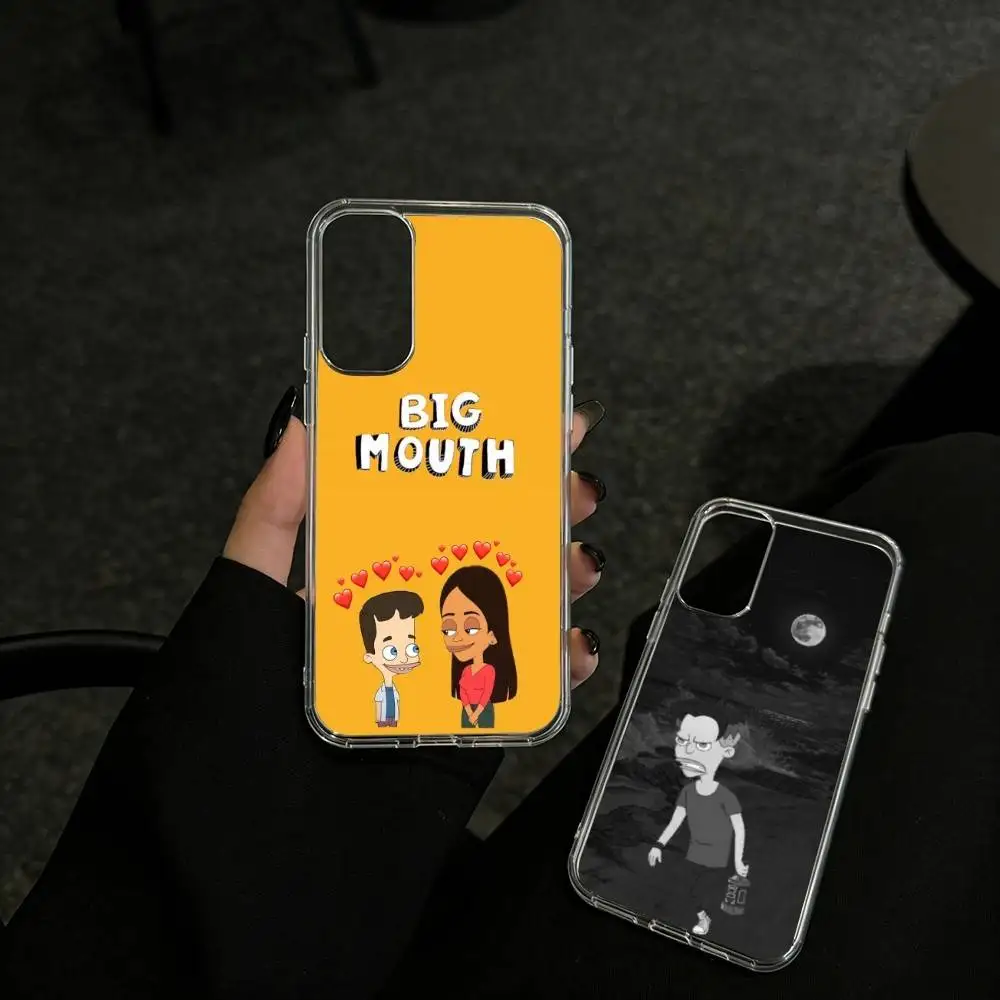 

cartoon B-Big M-Mouth phone Case For Samsung S25,24,21,22,23,30,Ultra,20,Plus,Fe,Lite,Note Transparent Cover