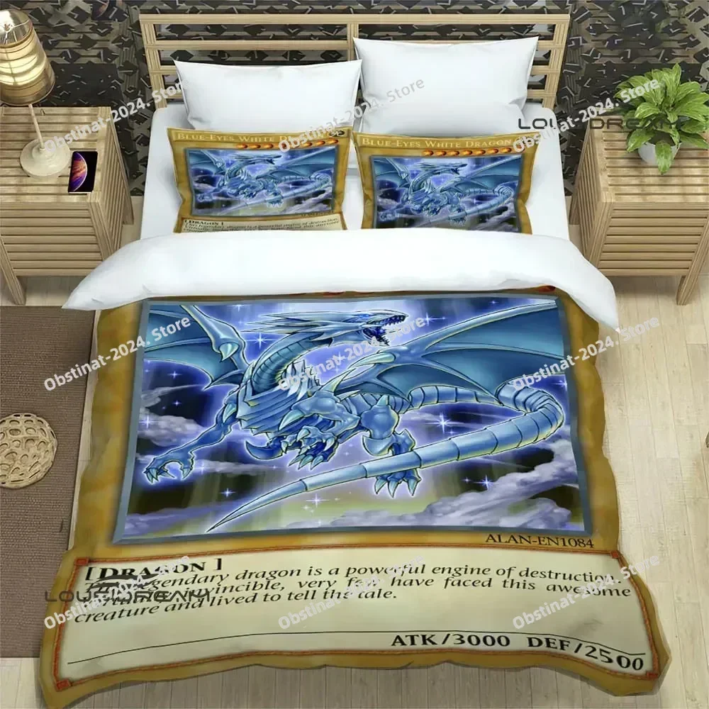 YU-GI-OH! Card Bedding Set Print With Pillowcase Bed Duvet Cover Soft Single Double Queen Super King Size luxury birthday gift