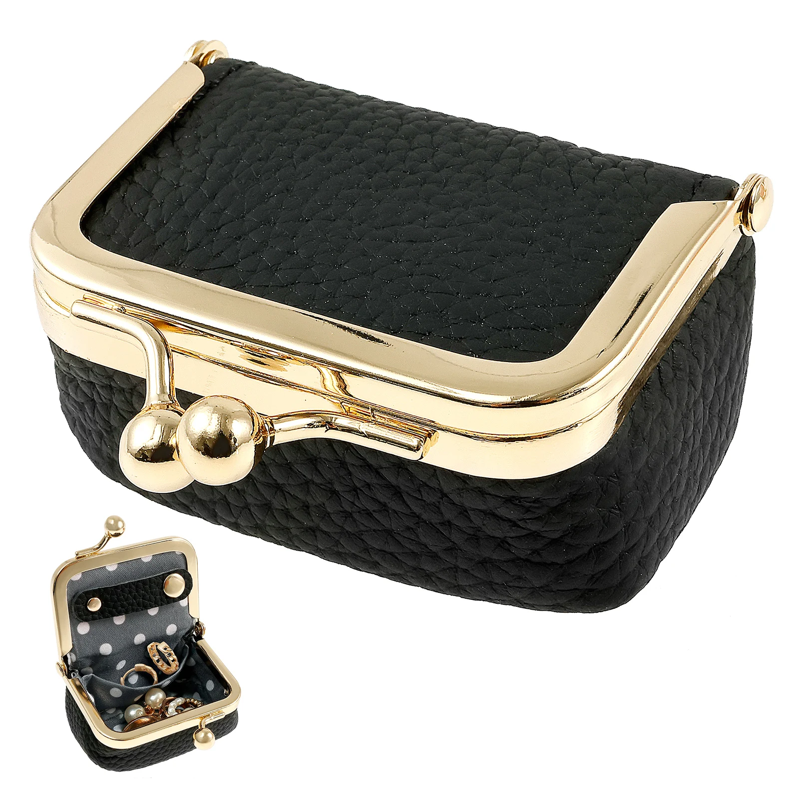Vintage Leather Mini Jewelry Box Portable Travel Jewelry Case with
