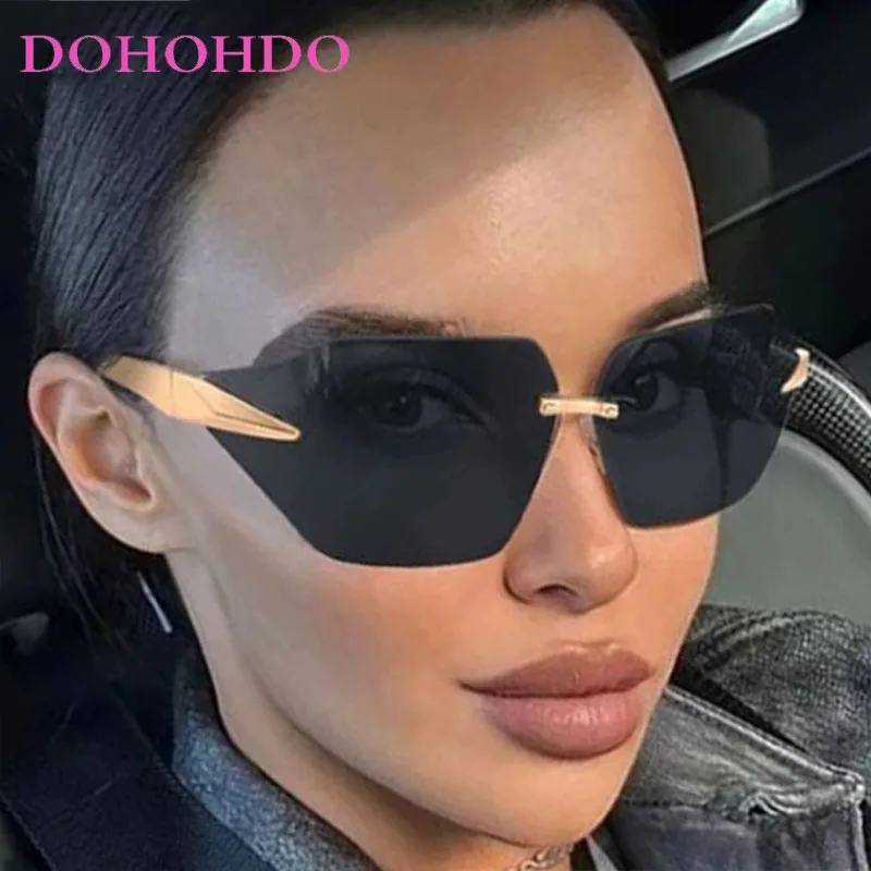 Luxury Brand Designer Rimless Metal Leg Trendy Women's Sungalsses Designer Brand Men Sunglass Travel Party Drive Eyewear UV400