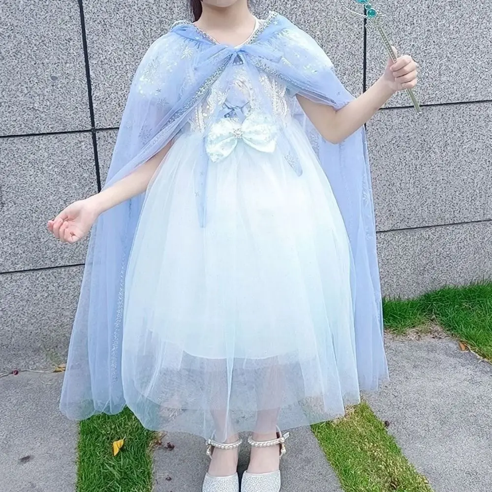 Nuove paillettes ragazze principessa mantello carino maglia costume per bambini mantello dolce cosplay ragazza tulle mantello festa di carnevale