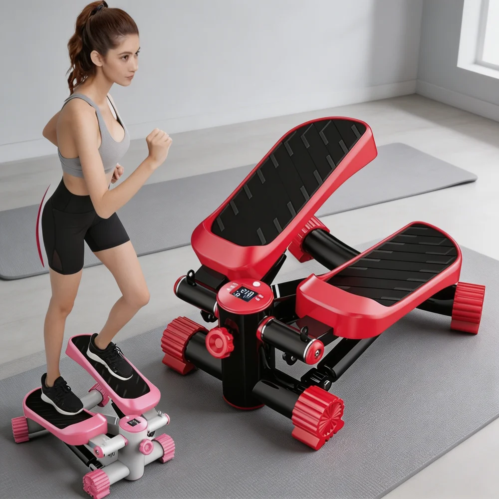 Small Household Mini Stepper Exercise Foot Machine for Elderly Fitness Adjustable Hydraulic Resistance Steel Home Use