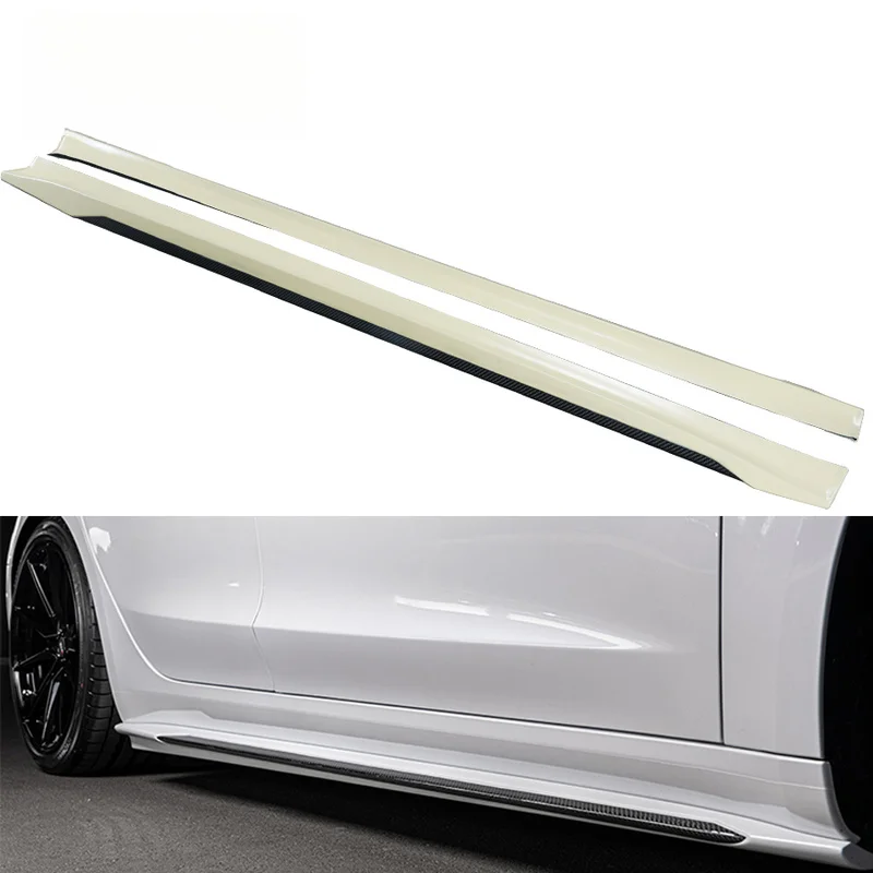 High Quality ATS Type Dry Carbon Fiber Side Skirts Body Kit Fit For Model 3 Exterior Modified Upgrade Parts