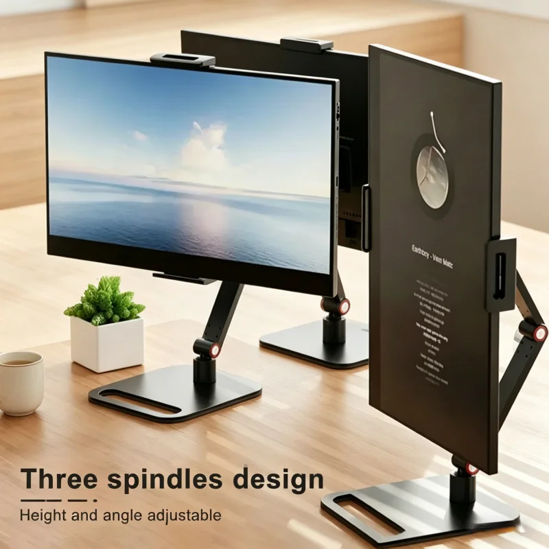 Expandable adjustable monitor clamp stand, portable holder for laptop, gaming PC, phone and external vertical screen expansion
