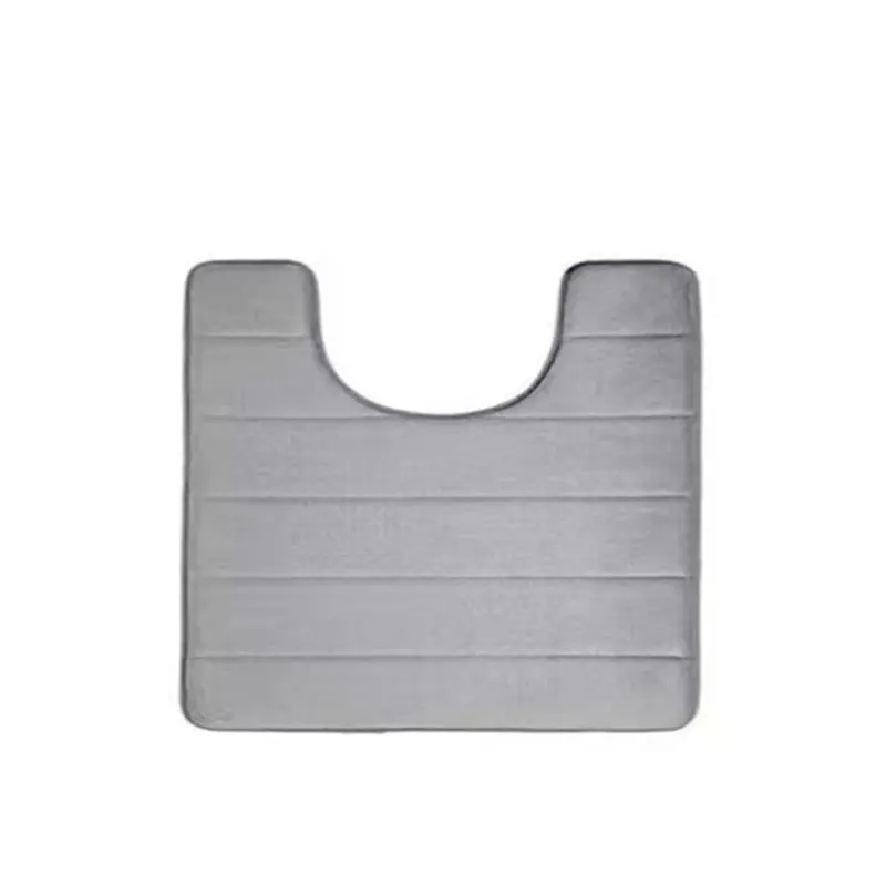 Tapete de Banheiro em Forma de U de Espuma Memória Super Absorvente e Antiderrapante, Tapete Decorativo Macio para o Chão do Banheiro