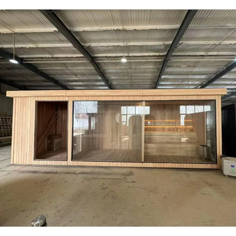 Outdoor Sauna Room Multi Person Large Electric Sauna Room Customized Luxury Design for Outdoor Villa Leisure Space Use