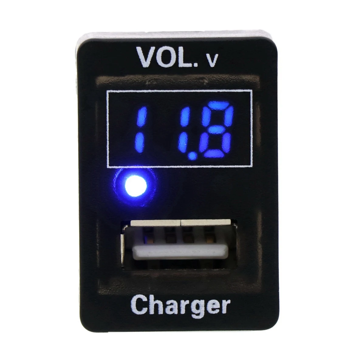 USB DC12V 5V 2.1A Socket Car Led Digital Voltage Display Voltage Meter Battery Monitor For TOYOTA