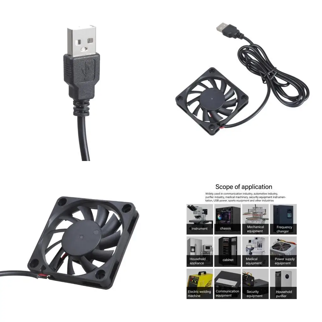 

652F 60x60x10MM USB 5V Cooling Fan Portable Cooling Fan for Tablet Receiver Router DVR Computer Cabinet Component Cooling