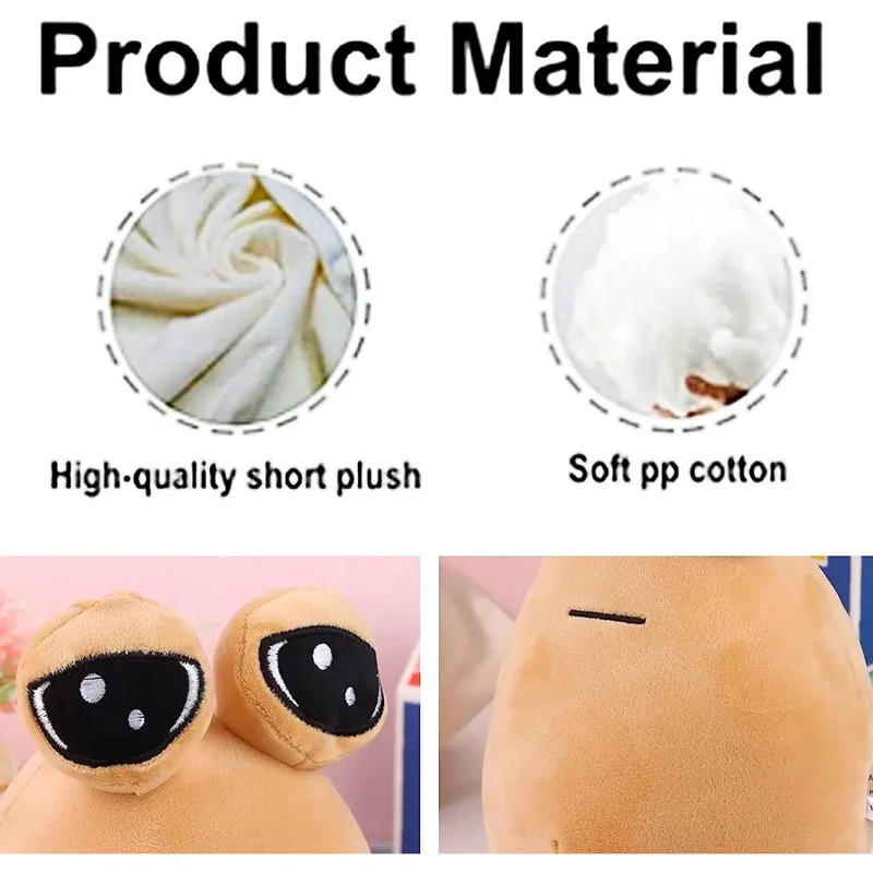 New color Pou Plush Cartoon Alien Toy Kawaii Stuffed Animal Doll Hot Game Figure Gifts for Fans