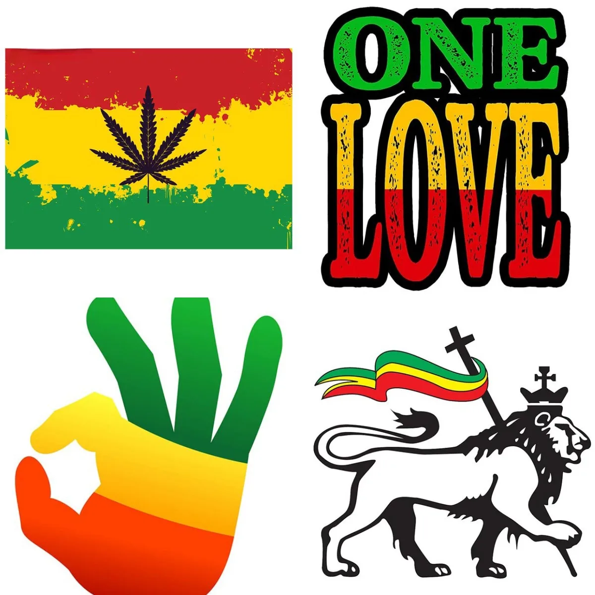 Vintage Rasta License Plate ONE LOVE Vinyl Car Stickers Refrigerator DIY Decal Surfboard Decoration
