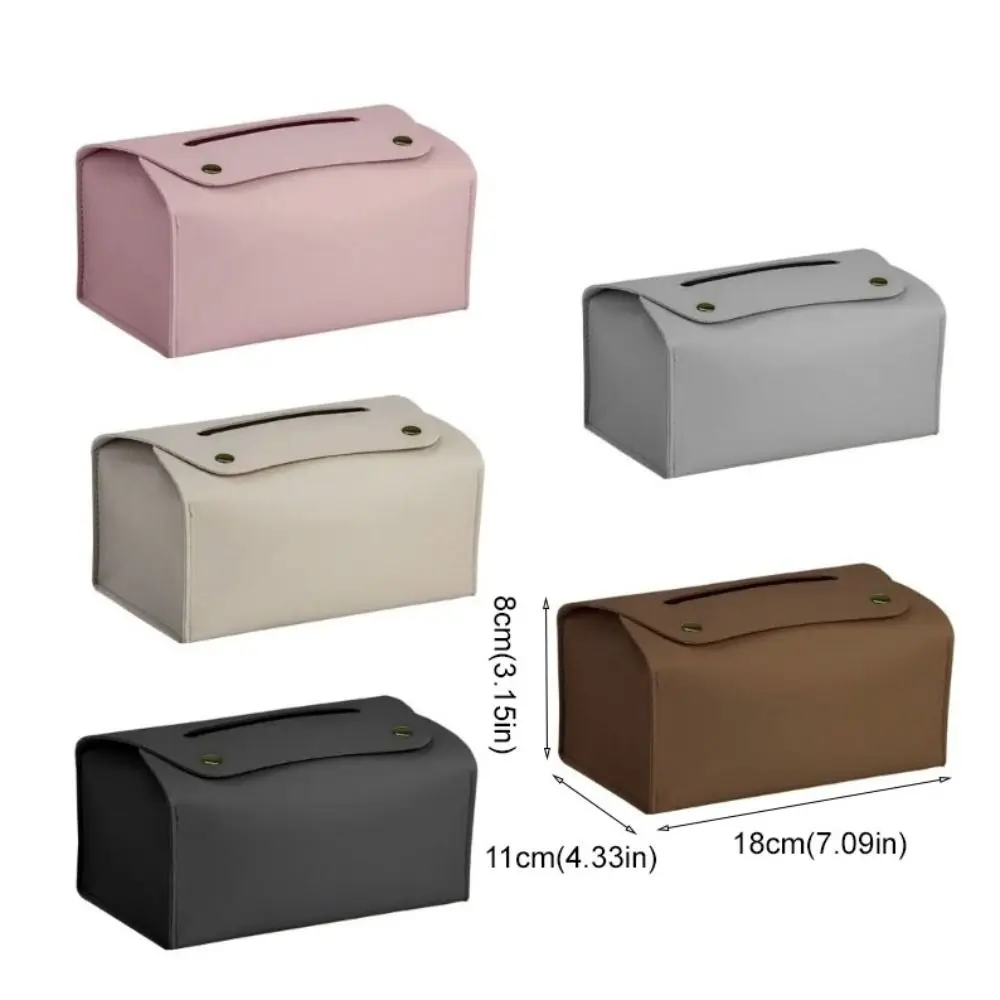 2pcs Napkin Holder PU Leather Tissue Dispenser Box Nordic Style Simple Tissue Organizer Foldable Waterproof Tissue Case Car