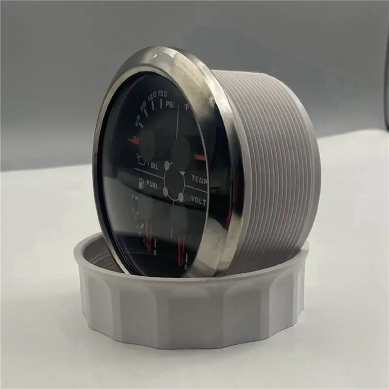 A99F-85Mm 4-In-1 Multifunction Gauge With 0-190Ohms/240-33Ohms Fuel Level Gauge Water Temp Oil Press Voltmeter