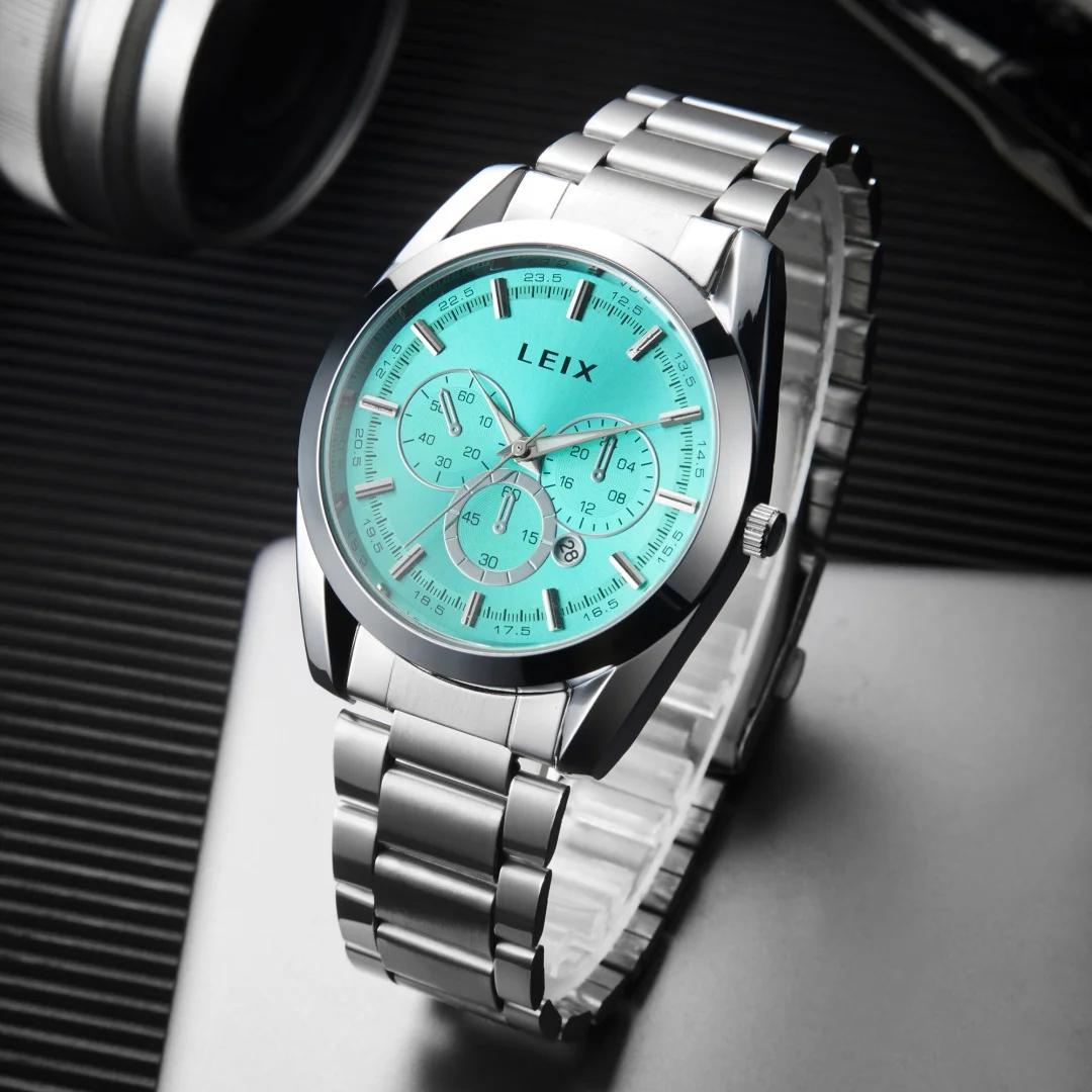 Relojes de lujo a la moda para hombre, reloj de cuarzo informal de acero inoxidable para negocios para hombre, reloj de pulsera con esfera grande y fecha, reloj Masculino