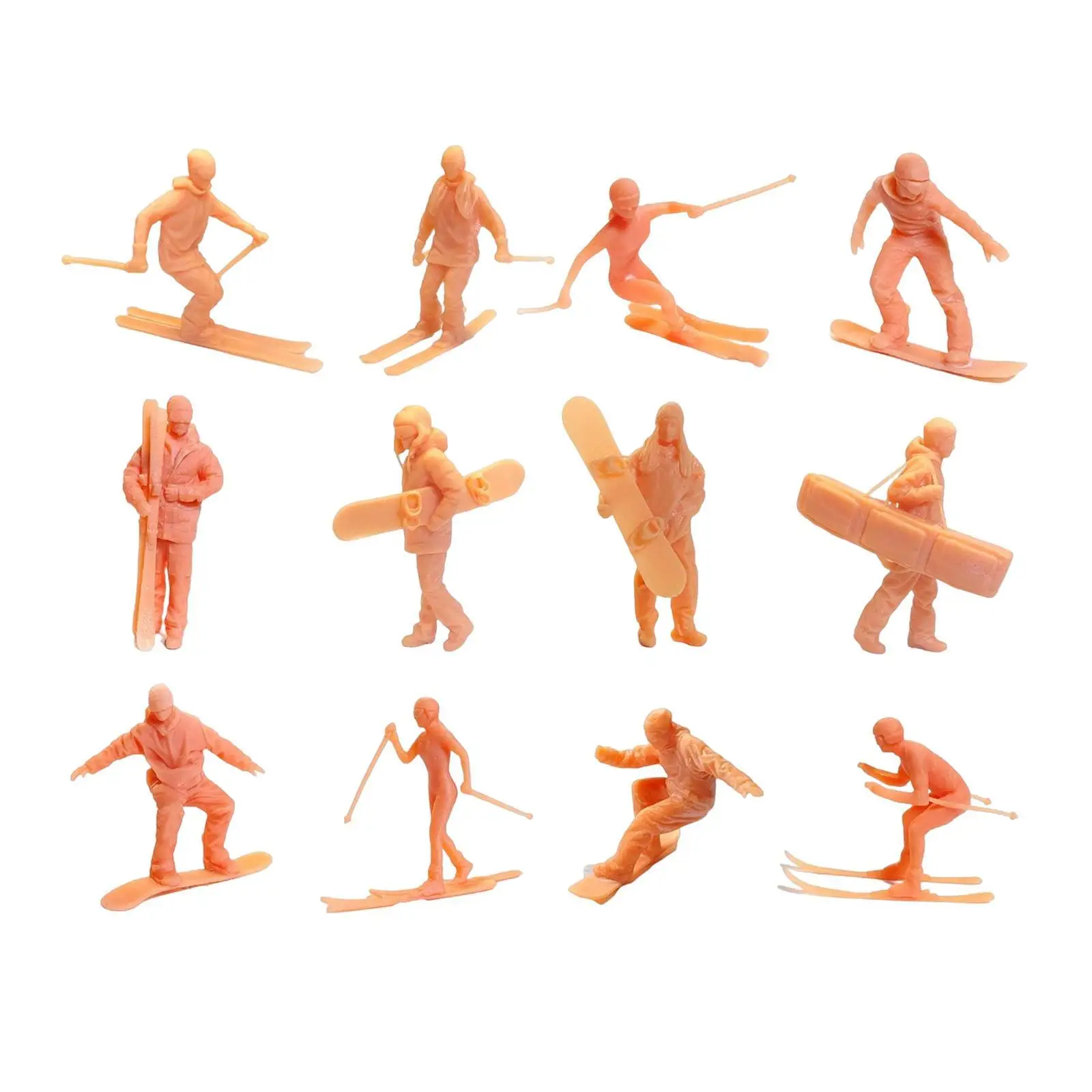 

Skiing Figures Resin Doll Model for DIY Miniatures Garden Desk Decoration 64th