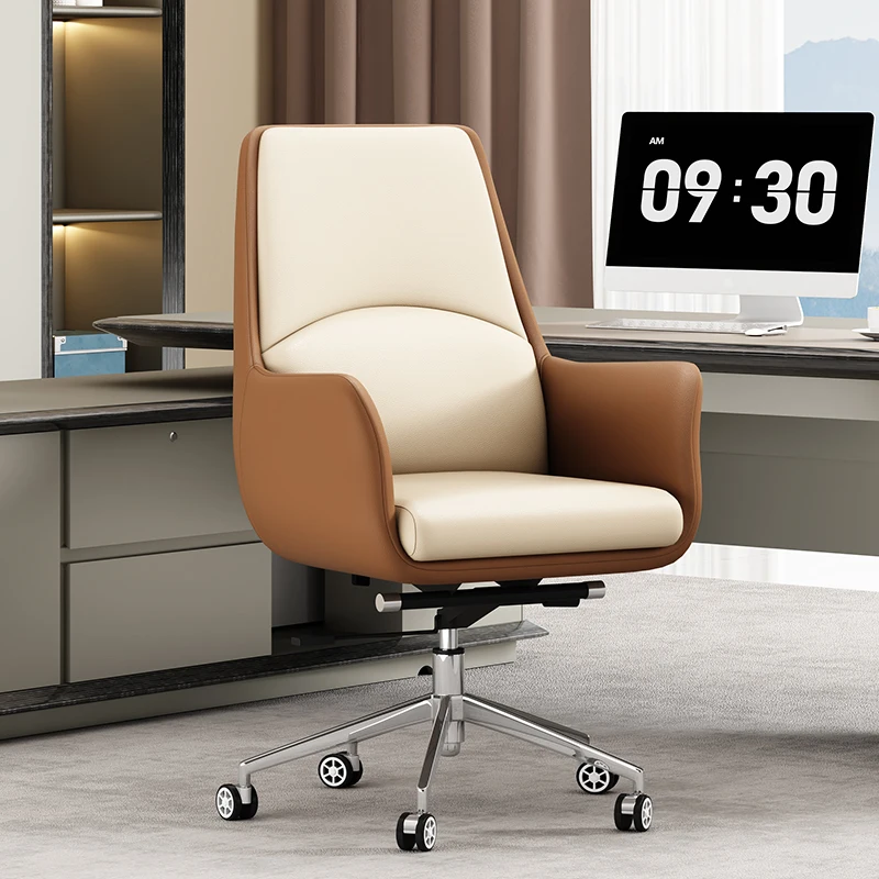 Sedia da ufficio in pelle da studio Playseat Sedia da ufficio per computer in pelle di lusso Bracciolo di design Nordic Sillas De Oficina Mobili da salone