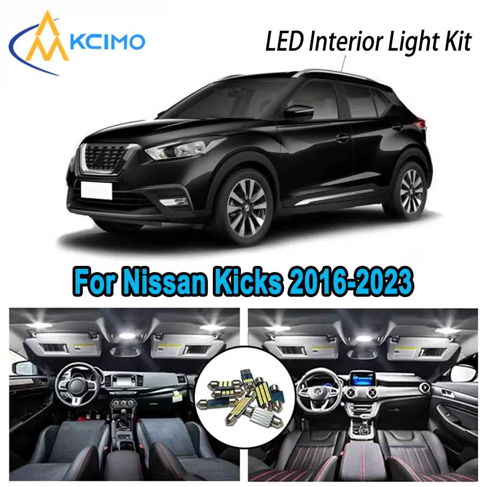 

High-Quality LED Interior Kit for Nissan Kicks 2016-2023 2017 2018 2019 2020 Premium Error-Free Dome Map Trunk Automotive Lamps