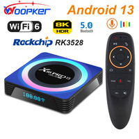 Woopker Smart TV Box X88Pro 13 Android 13 Rockchip RK3528 4GB/64GB 8K UHD Video Player WiFi6 BT5.0 Low Latency Set-Top