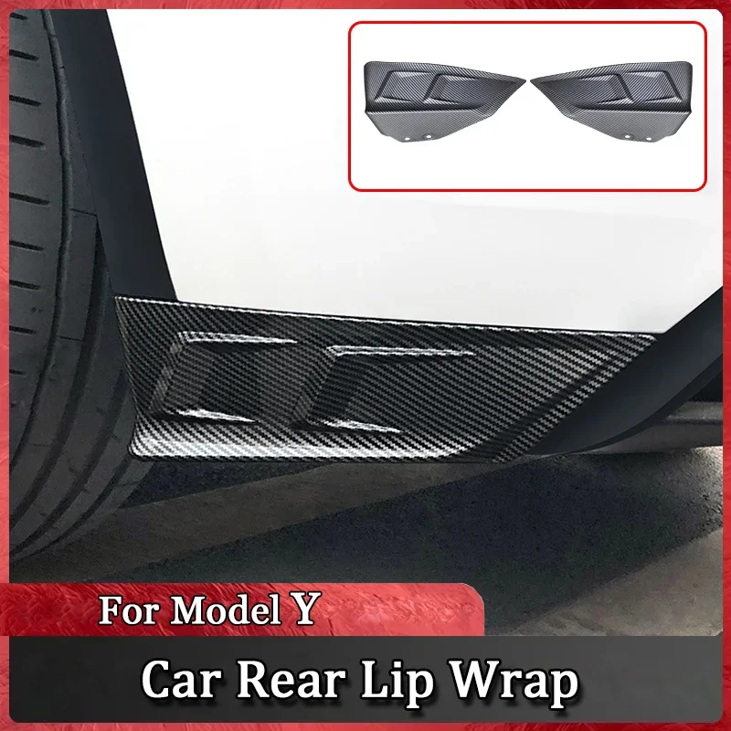 

For Tesla Model Y Car Rear Lip Wrap Carbon Fiber Bumper Strip Protection Sticker Automotive Modification Accessories