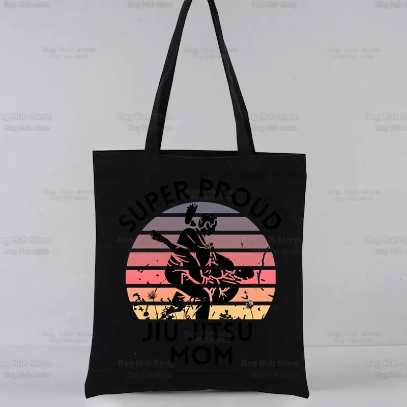 Jiu Jitsu Rashguard Murder Yoga Black Reusable Shopping Bag Women Canvas Tote Bags Eco Bag Cartoon Shopper Shoulder Bags