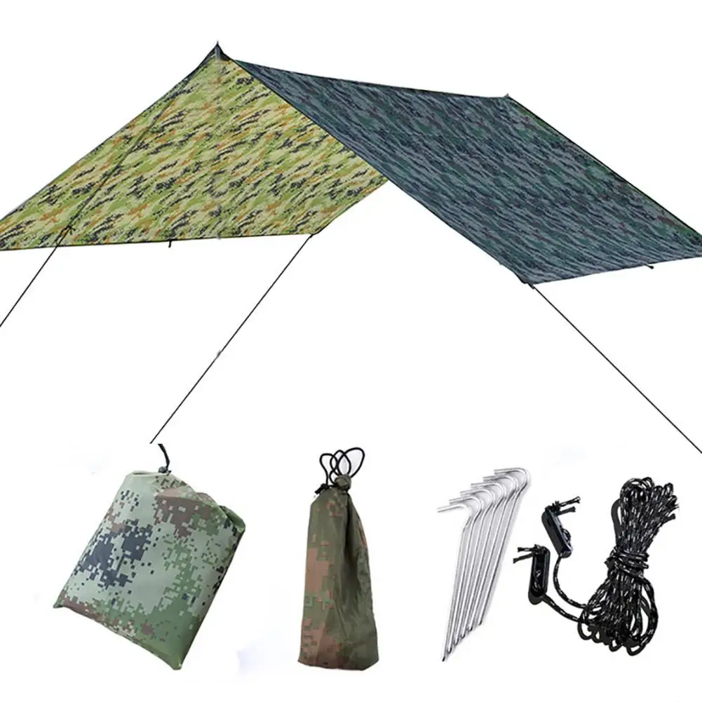 Heavy Duty Waterproof Tent Tarp & Sun Canopy - Multi-Function Outdoor Shade Sail Accessories