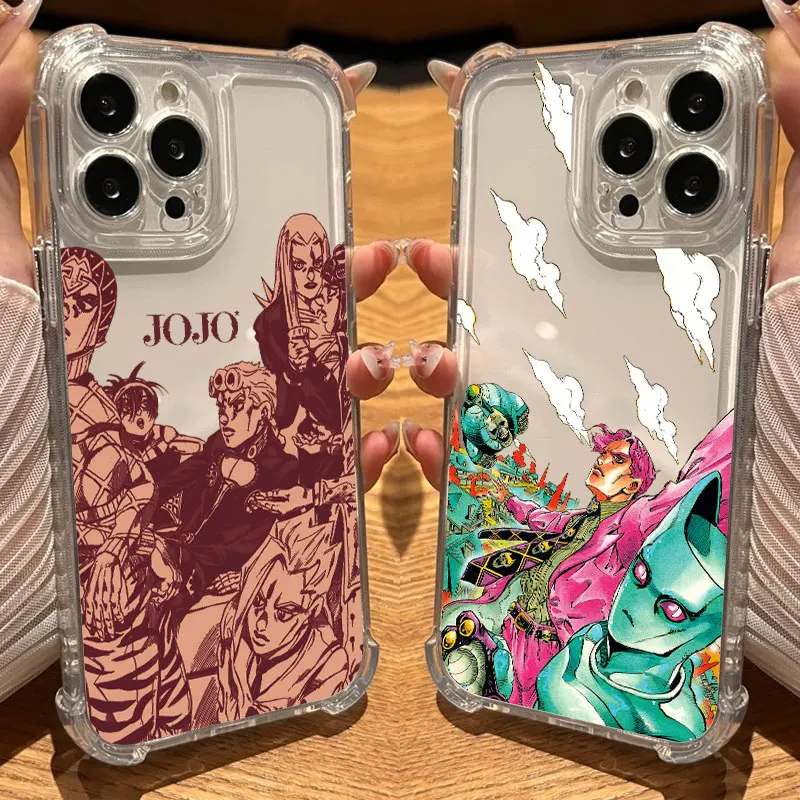 

Anime JoJos Bizarres Adventures Phone Case Clear For iPhone 17 16 14 15 11 12 13 Pro Max 16E 16 Plus 17Air Soft Shockproof Cover