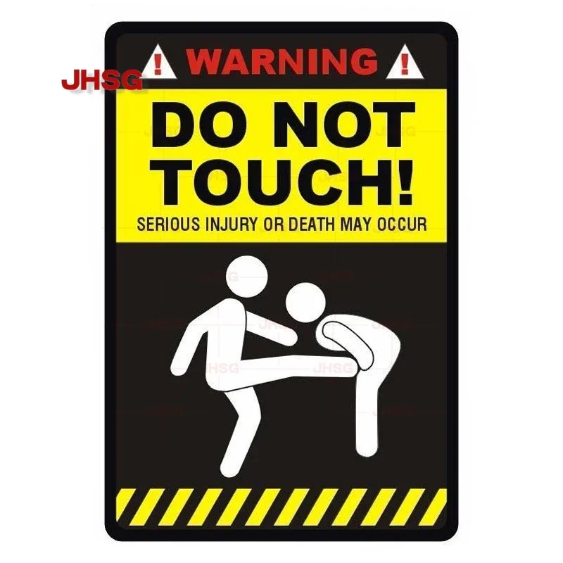 

Detachable Sticker Warning - Do Not Touch! Car Sticker Waterproof Accessories on The Bumper and Rear Window