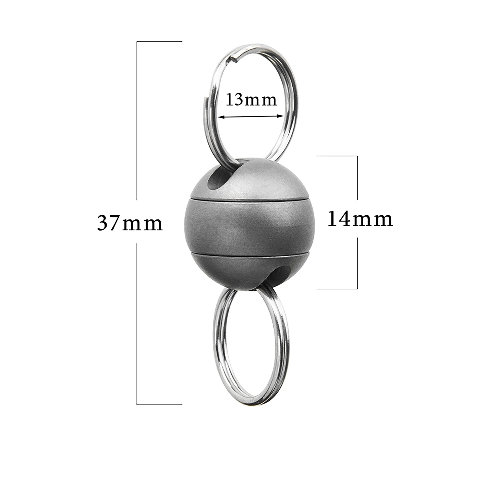 Unique design fine TC4 Ti Solid titanium  swivel football ball keychains Key ring connector DIY FOB EDC