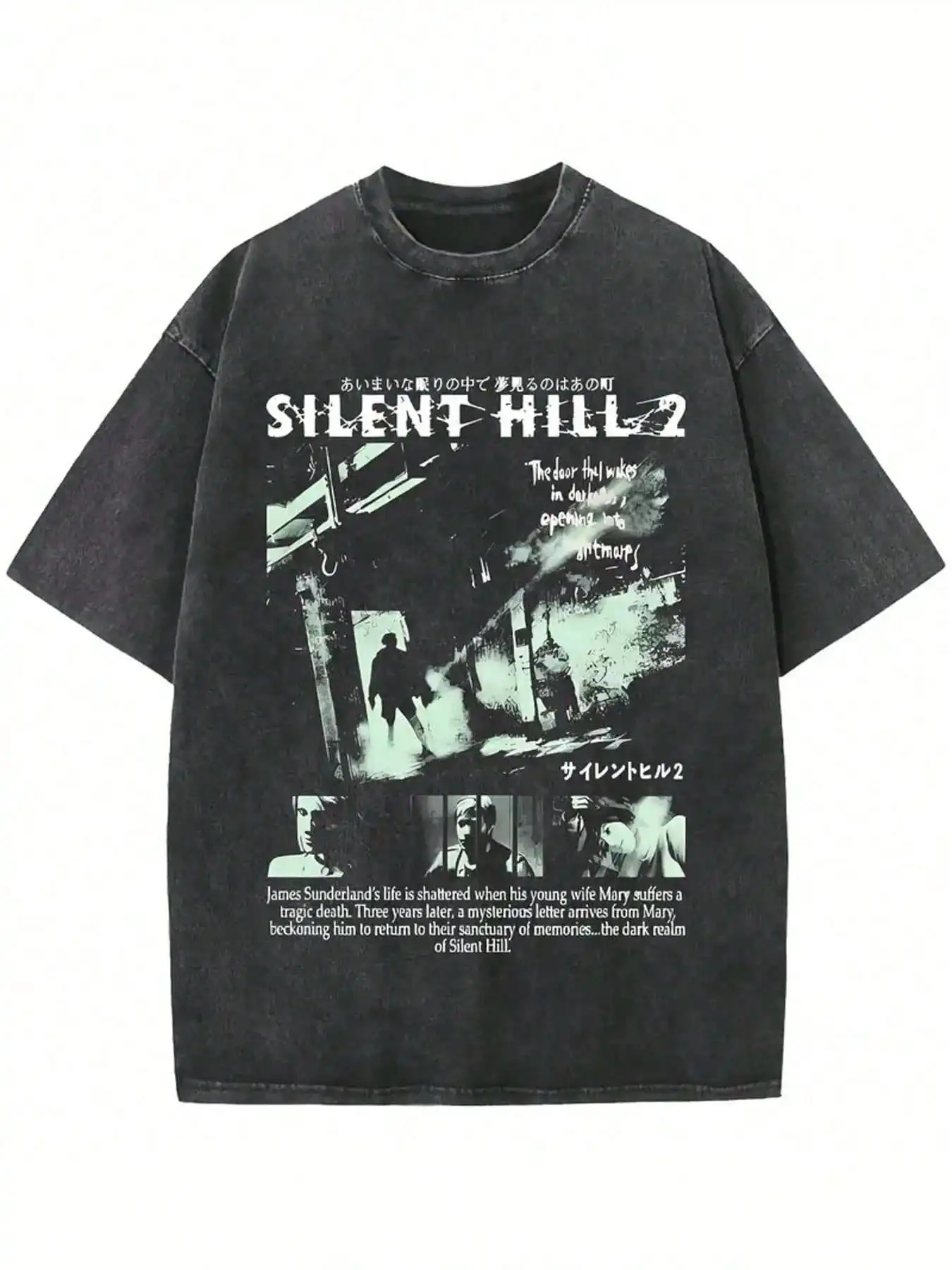 

Distressed Washed Graphic Tee, Loose Fit Streetwear Short Sleeve T-Shirt for Casual Wear