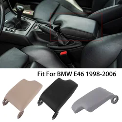 Car Center Console Armrest Cover Fit For BMW 3 Series E46 1998-2006 Genuine Leather Storage Box Lid Cap Car Interior Accessories